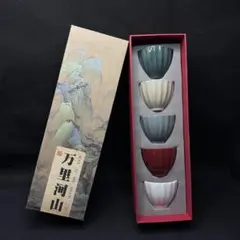 R117 中国茶器 万里の河山 湯呑み 新品未使用
