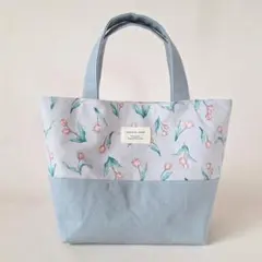 春色♪チューリップ　大人可愛い　ミニトートバッグ　ランチバッグ　ハンドメイド