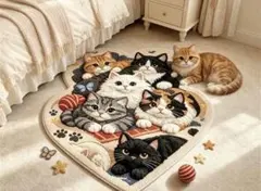 【新品未使用品】猫 デザイン 玄関マット