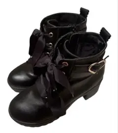 LIZ LISA ハートデザイン付きブラックショートブーツ Mサイズ