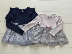 アプレレクール　小花柄ドッキングチュニック130センチ100センチ　姉妹お揃い