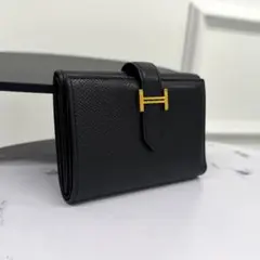 最高峰品◇HERMES ベアンコンパクト ヴォーエプソン ゴールド金具 B 