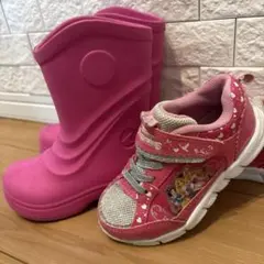 女の子 レインブーツ スニーカー ディズニープリンセス 通園 雨の日 2足セットのサムネイル