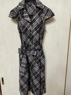 バーバリーロンドン　ワンピース　ラメ　ノバチェックAライン　40サイズL