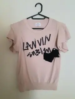 ✨ランバンオンブルー✨　ピンクベージュ　カットソー　袖フリル　38(M)サイズのサムネイル