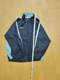 asicsジャケットネイビー/ライトブルー