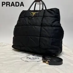 o35【極美品】 プラダ テスートボンバー ナイロン ブラック 三角ロゴ