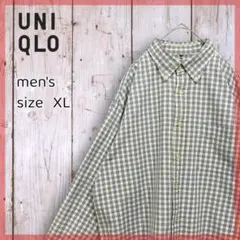 UNIQLO ユニクロ★長袖シャツ★チェック★ボタンダウン★BD★XL