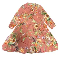 ZARA 花柄ティアードワンピース フリーサイズ ブラック 春夏 ロングワンピ