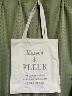 【中古】メゾンドフルール ブランドロゴ刺繍スクエアトートバッグ ピンク