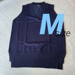 【定番】Vネック ニットベスト ネイビー 紺 重ね着 オフィス 制服 スクール