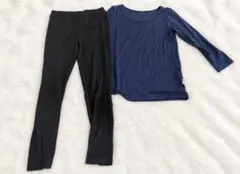 UNIQLO ヒートテック 長袖 110cm 上下セット 黒　紺