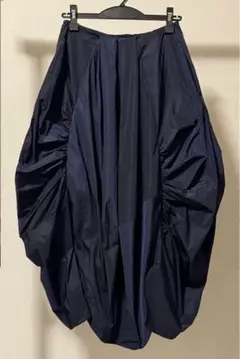 スカート ENFOLD RUBBER TUCK BALLON SKIRT 中古・古着通販】ENFOLD (エンフォルド) TUCK-BALLOON SKIRT ネイビー