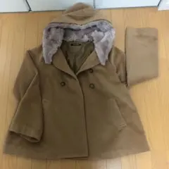 コート　フェイクファーフード付き