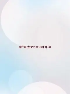 彩¨̮巨大マカロン様専用