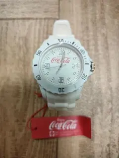 【非売品】Coca-Cola シリコンベルトウォッチ ホワイト　B