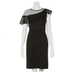 【美品】Lily Brown ワンショルダードレス　黒　ブラック　レース　結婚式