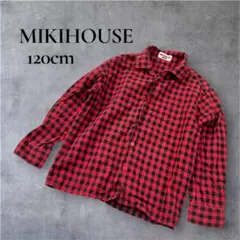ミキハウス MIKIHOUSE 長袖シャツ キッズ チェック柄 羽織り 120