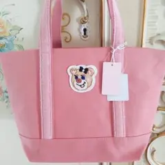 新品　フェイラー　オールドテディ　ワッペントートバッグ　ピンク（小サイズ）