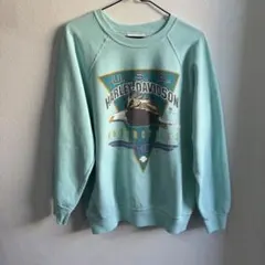 90s USA製 ハーレーダビッドソン イーグル スウェット L ターコイズ