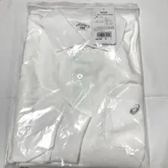 新品未使用 asics ホワイト 長袖ポロシャツ L