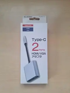 ELSONIC Type-C 2ポート HDMI/VGAアダプタ