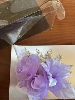 紫の花モチーフ 髪飾り　または、コサージュ