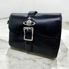 希少✨ヴィヴィアンウエストウッド 三つ折り財布 オーブ レザー ベルト ブラック