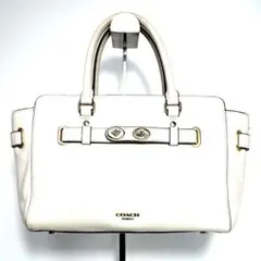 0274 COACH ハンドバッグ ホワイト レザー