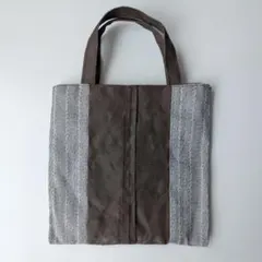 【新品】畳縁の超軽量ミニトート マチなし 内ポケット＆フック付 バックインバック