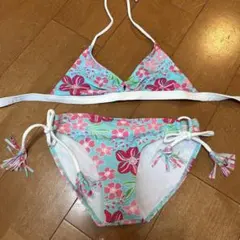 女の子向けフラワーパターンビキニ
