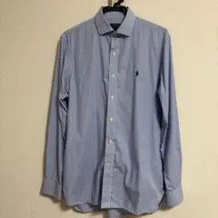 【美品】Polo Ralph Lauren 長袖ストライプシャツ 水色のサムネイル