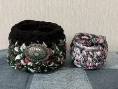 在庫セール★ 小さな バケツバッグ 小物入れ　ハンドメイド Tシャツヤーン