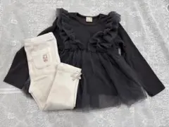 petit main♡フリル長袖カットソー&パンツset♡100.90