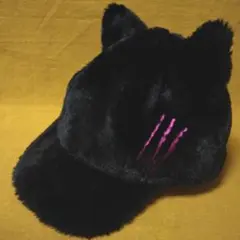 東京ディズニーリゾート　ピノキオ「フィガロ」黒　猫耳付きボアキャップ　w2512