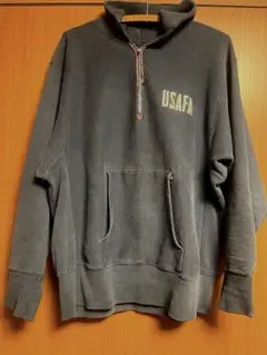 70's championリバースウィーブ単色タグUSAFAハーフジップパーカー