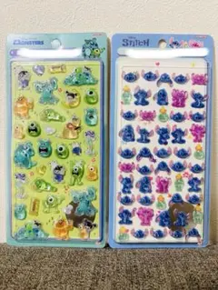 モンスターズインクとスティッチの立体シール 2シートセット