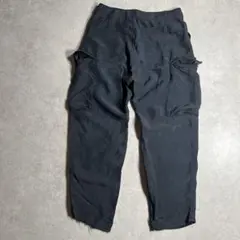 Paul Smith キュプラ100% ダブルニー ワイドカーゴパンツ 黒 Lのサムネイル