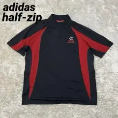 オールドアディダス　adidas ハーフジップ　　刺繍　ブラック　XL 00s