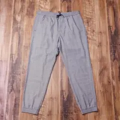 ジーユー トラウザージョガーパンツ メンズ チェック柄 XLサイズ OE25