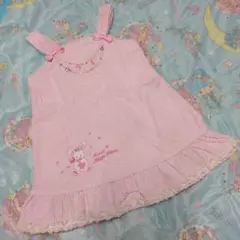 メゾピアノ ピンク ノースリーブ ワンピース ウサギサイズ100平成レトロ