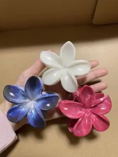 花型ヘアクリップ 中型3個セット