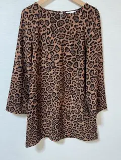 H&M レオパード柄 長袖ワンピース