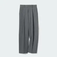 タックワイドパンツ S グレー UNIQLO