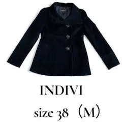 INDIVI コート　ブラック　Mサイズ　日本製　アンゴラ　ショートコート
