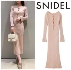 SNIDEL　スナイデル フロントボタンニットワンピース フリーサイズ