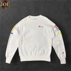 Championリバースウィーブ袖マルチロゴ白スウェットトレーナー チャンピオン