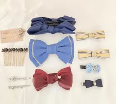 リボンヘアアクセサリー9点セットヘアピン