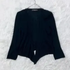 FOXEY フォクシー 変形カーディガン クロップド丈 42 XL相当 ブラック