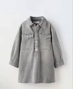 【美品】ZARA デニムワンピース グレー 122cm
